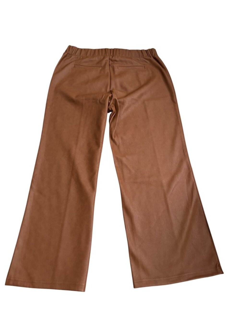 Bagatelle Collection Womens Faux Leather Wide-Leg Pants Camel Brown Size L new - Picture 2 of 8